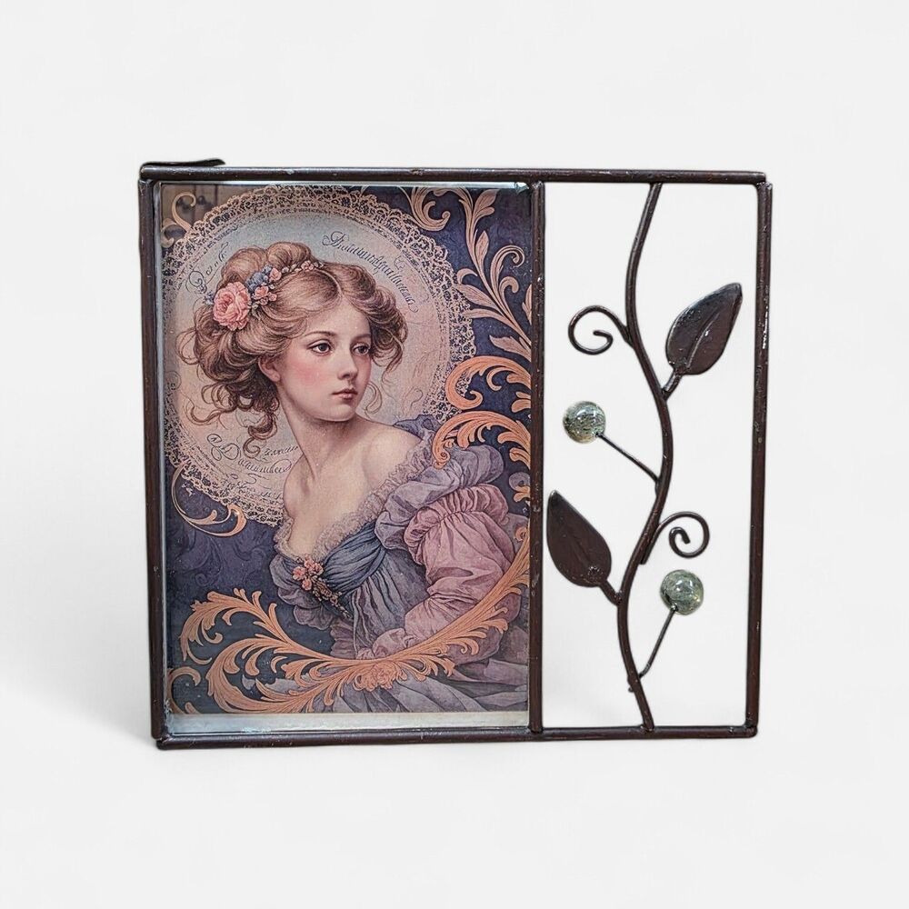 Pier One Imports Metal Picture Frame Easel 4x6 Leaves Berries